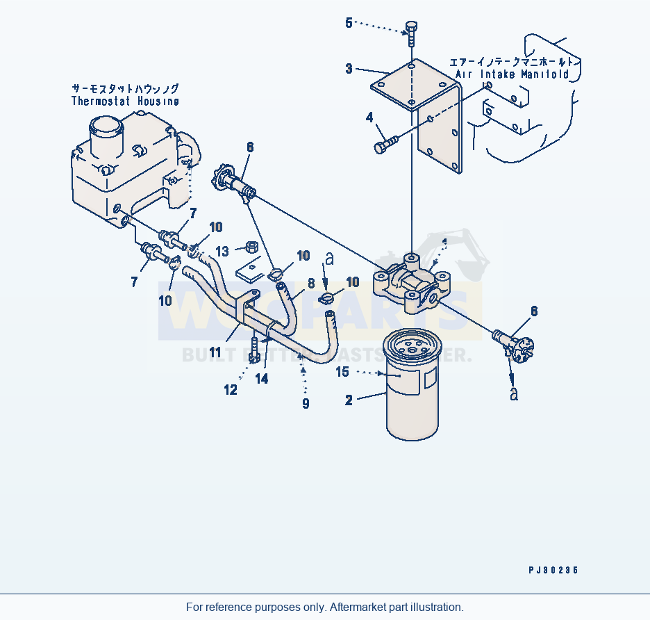 Komatsu WA470-1 Corrosion Resistor And Piping parts diagram