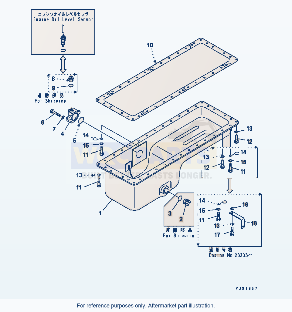 Komatsu WA470-1 Oil Pan parts diagram