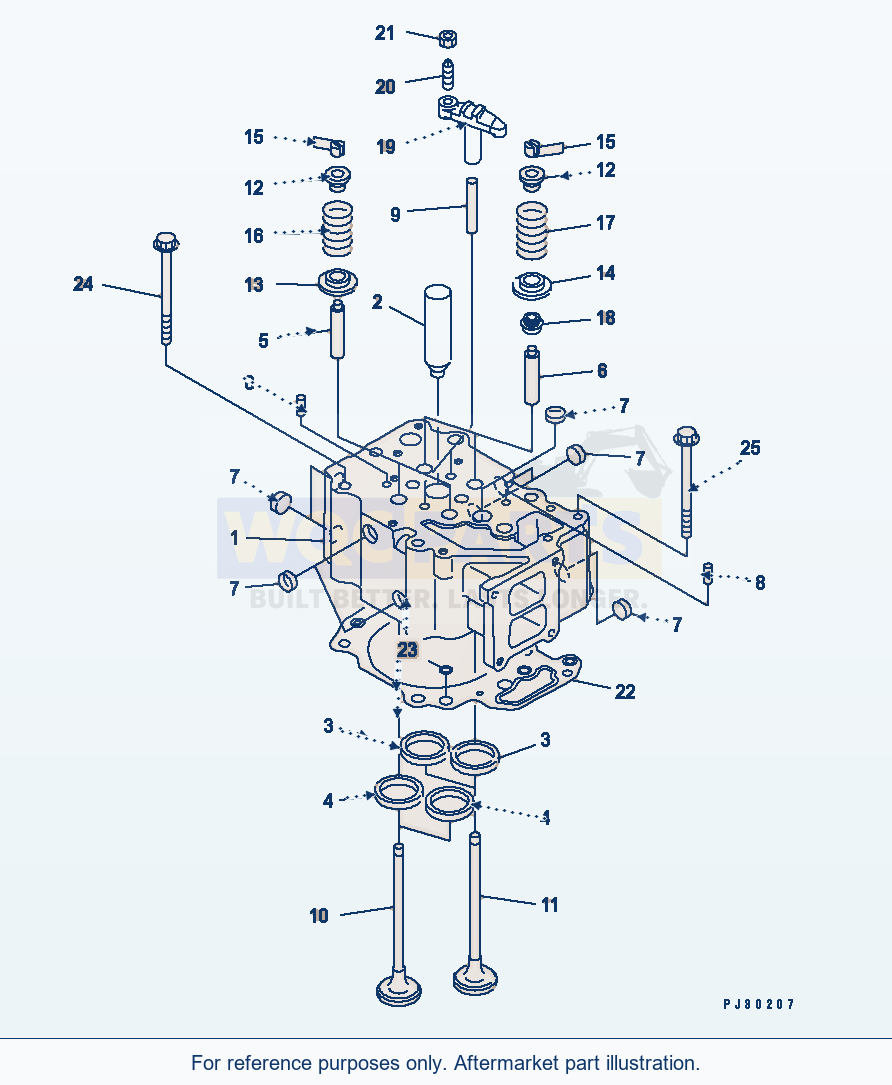 Komatsu WA470-1 Cylinder Head(#21431-26750) parts diagram