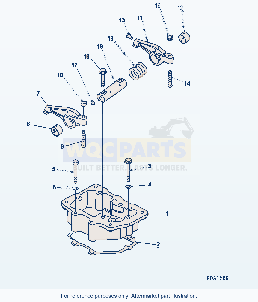 Komatsu WA470-1 Rocker Arm And Housing parts diagram