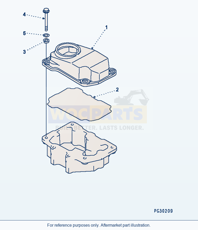 Komatsu WA470-1 Rocker Arm Housing Cover parts diagram
