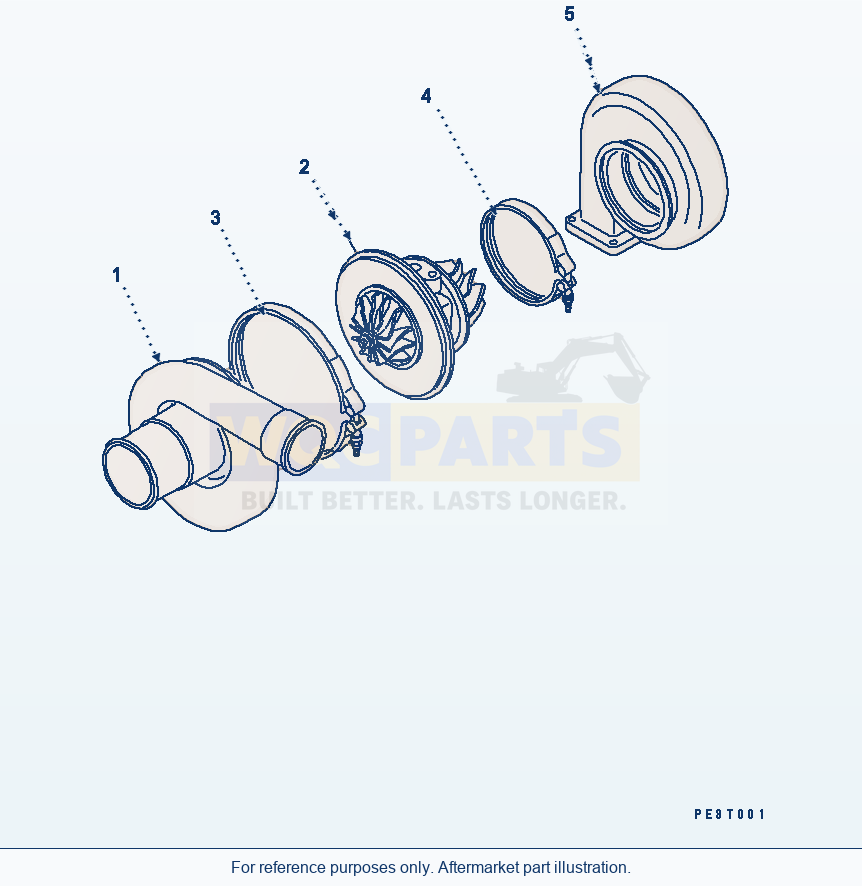 Komatsu WA470-1 Turbocharger(#21431-23333) parts diagram