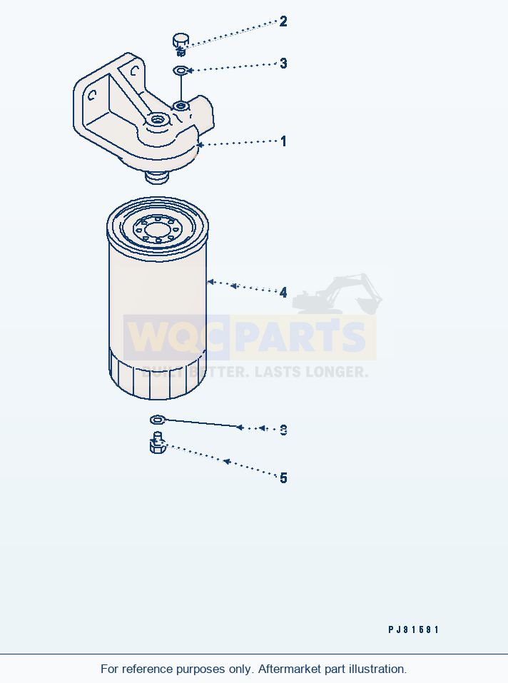 Komatsu WA470-1 Additional Fuel Filter parts diagram
