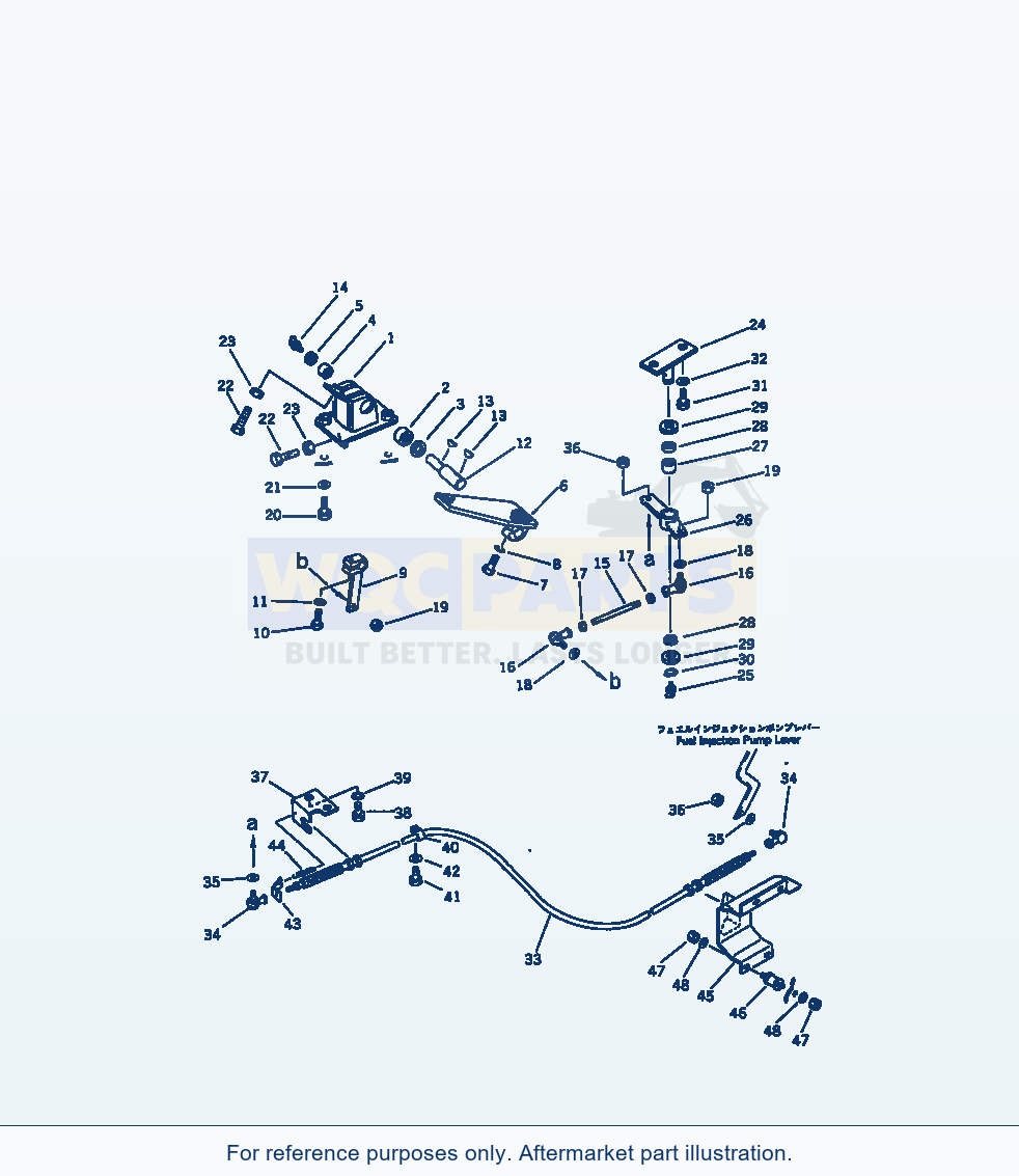 Komatsu WA470-1 Accelerator Pedal And Linkage(#10001-19999) parts diagram
