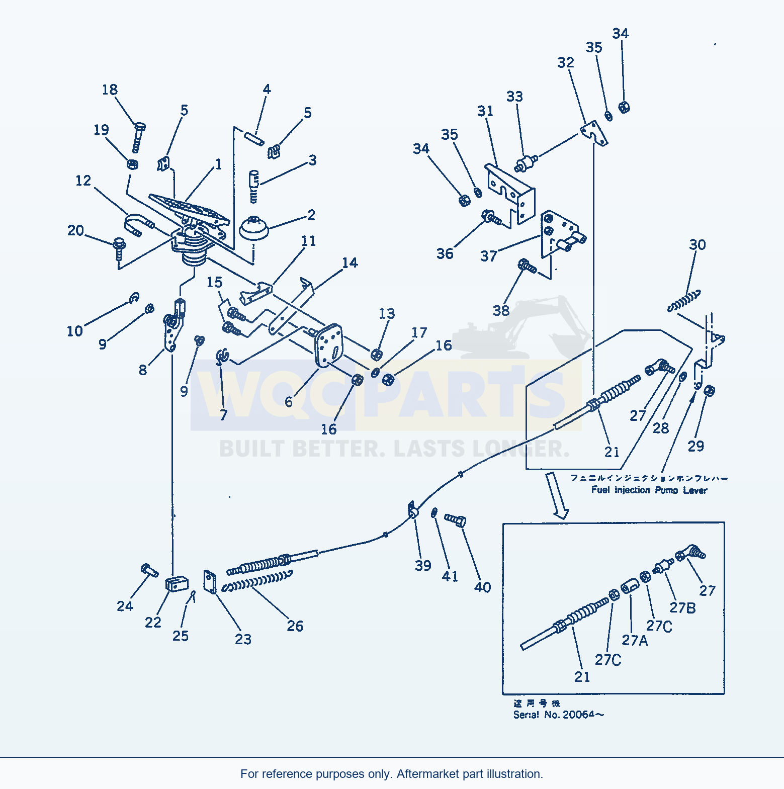Komatsu WA470-1 Accelerator Pedal And Linkage(#20001-) parts diagram