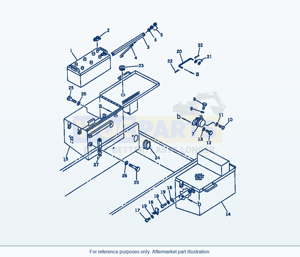 Komatsu WA470-1 Battery And Battery Box(#10001-10064) parts diagram