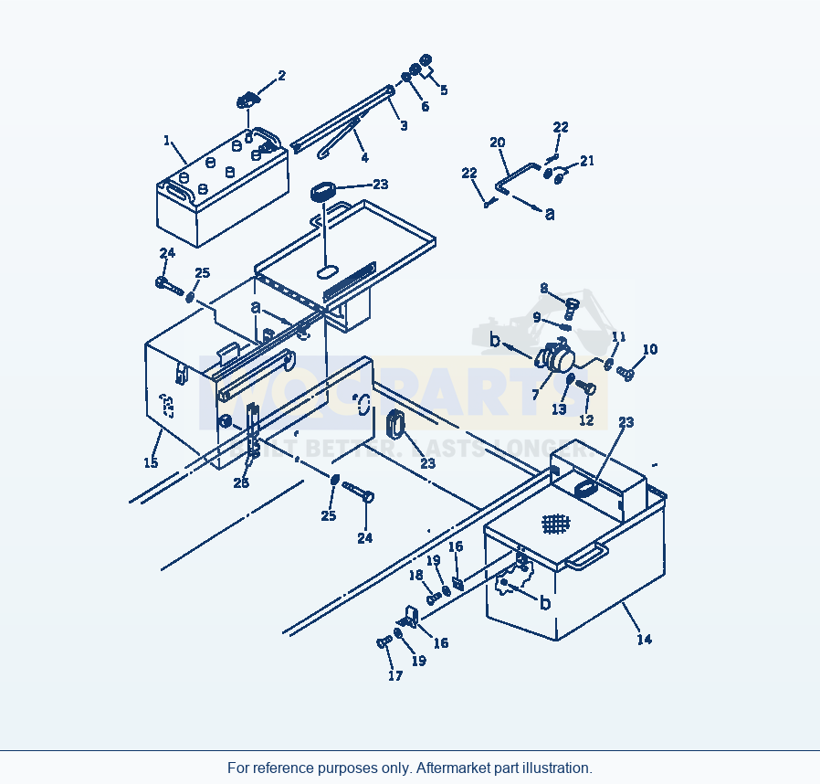 Komatsu WA470-1 Battery And Battery Box(#10065-19999) parts diagram