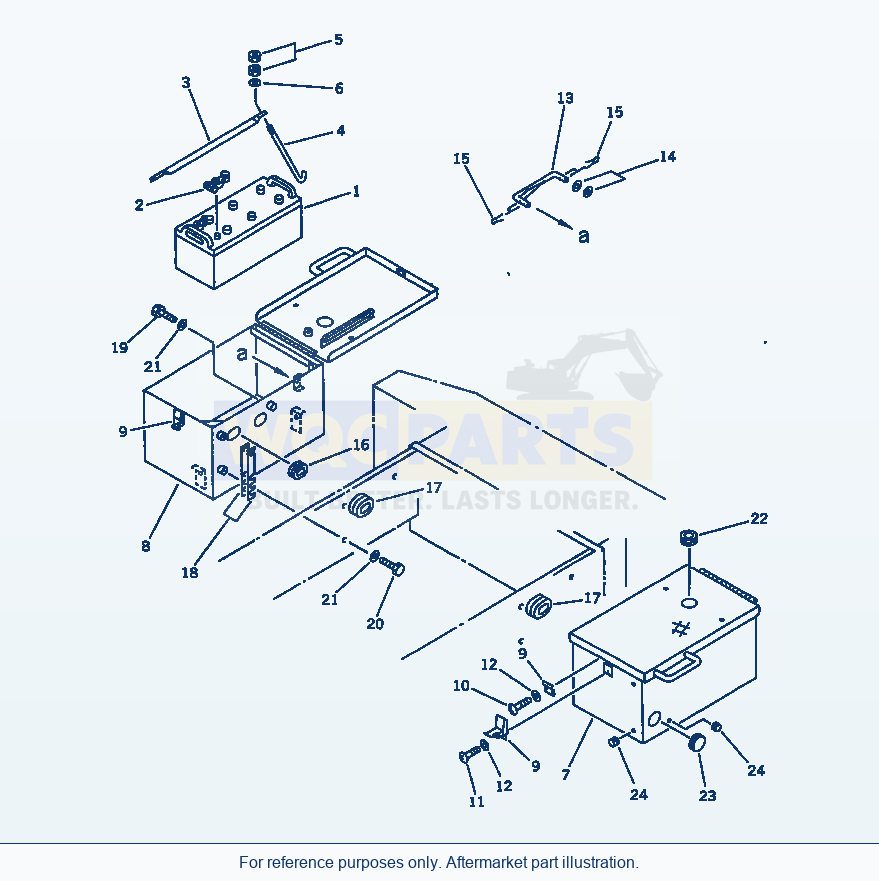 Komatsu WA470-1 Battery And Battery Box(#20001-) parts diagram