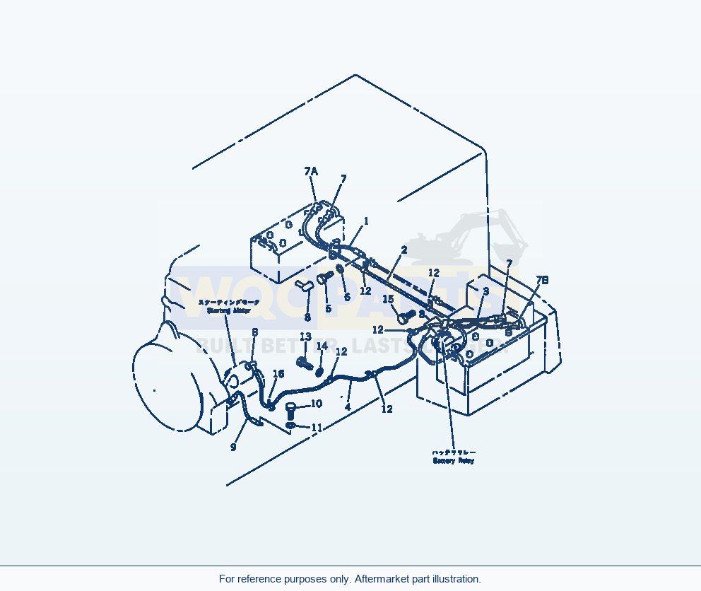 Komatsu WA470-1 Electrical System (Battery Line)(#10001-19999) parts diagram