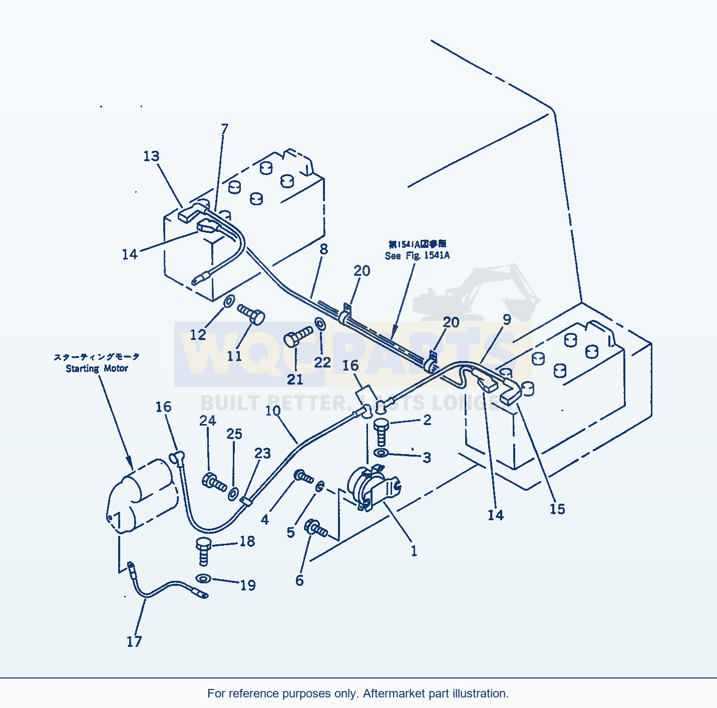 Komatsu WA470-1 Electrical System (Battery Line)(#20001-) parts diagram