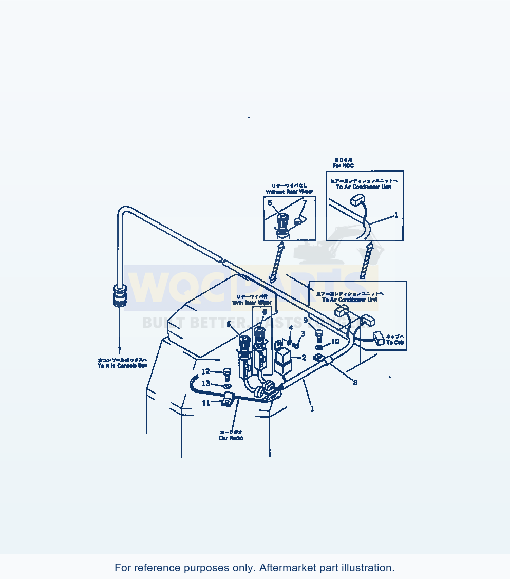 Komatsu WA470-1 Electrical System (Console Box, L.H.) parts diagram