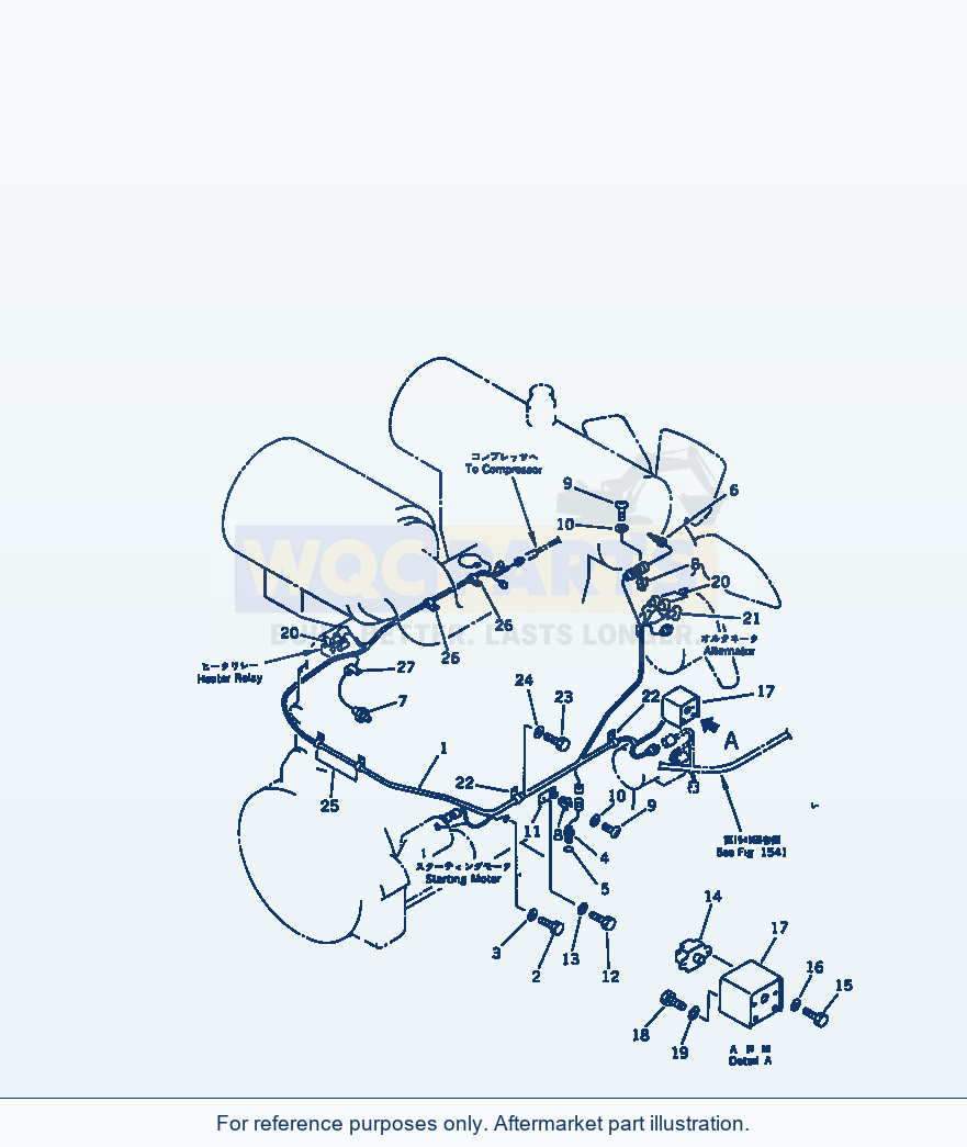 Komatsu WA470-1 Electrical System (Engine Line)(#10001-10068) parts diagram