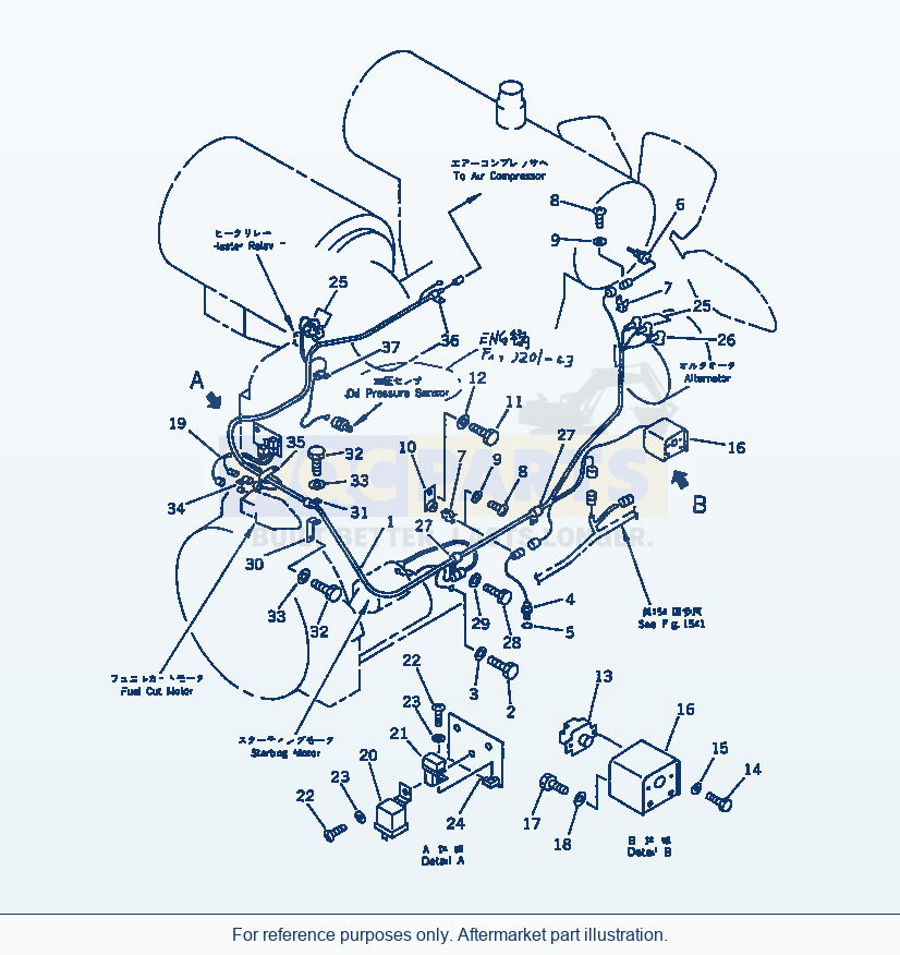 Komatsu WA470-1 Electrical System (Engine Line)(#10069-19999) parts diagram