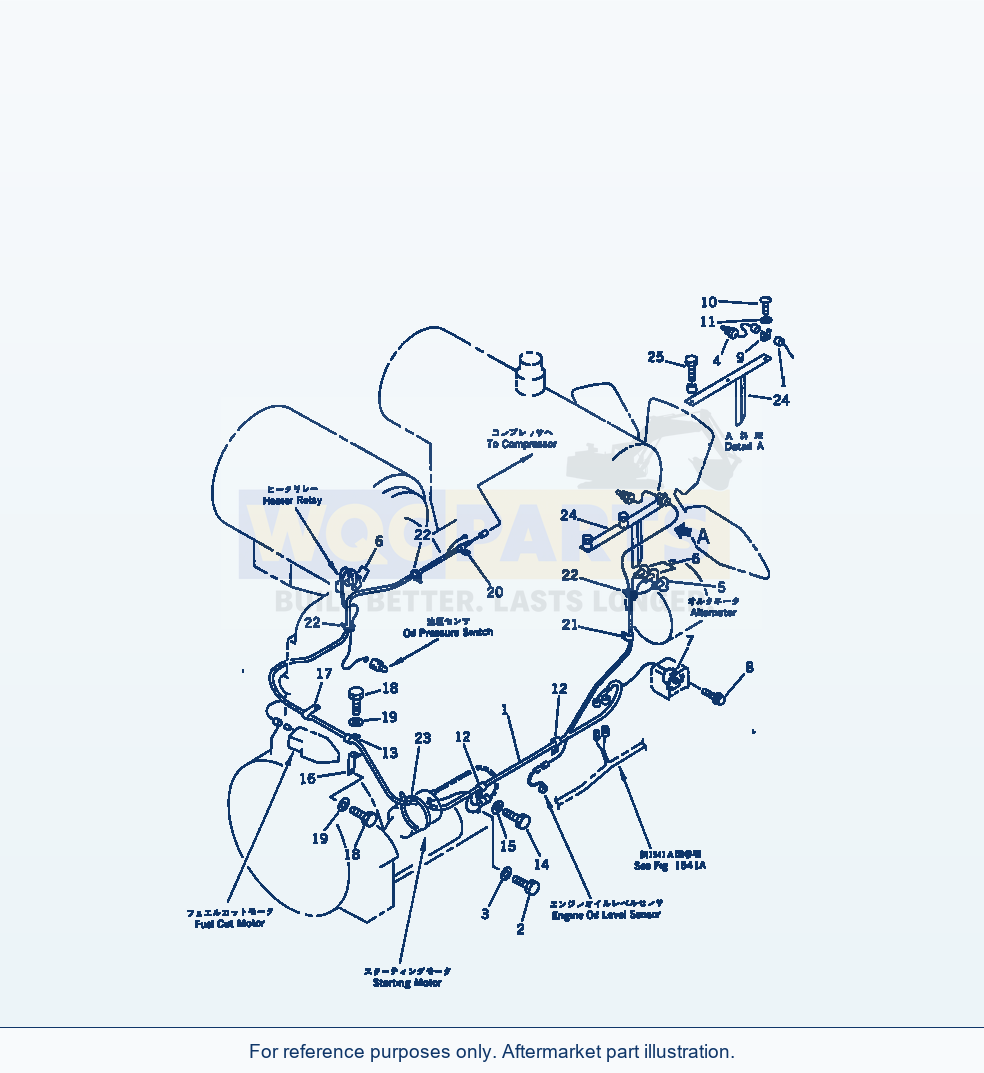 Komatsu WA470-1 Electrical System (Engine Line)(#20001-) parts diagram