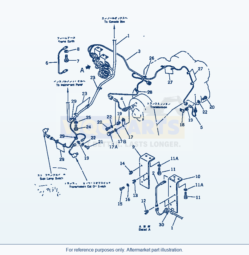 Komatsu WA470-1 Electrical System (Floor Line)(#20001-) parts diagram
