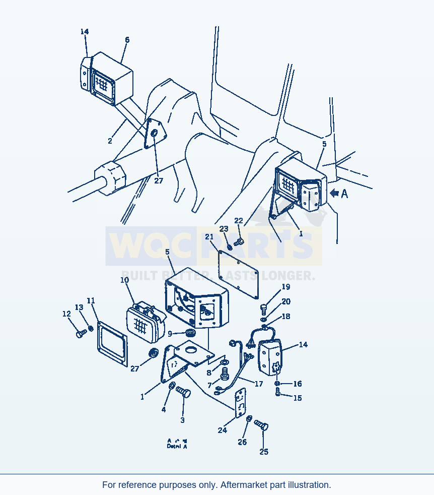 Komatsu WA470-1 Electrical System (Front Lamp)(#10001-19999) parts diagram