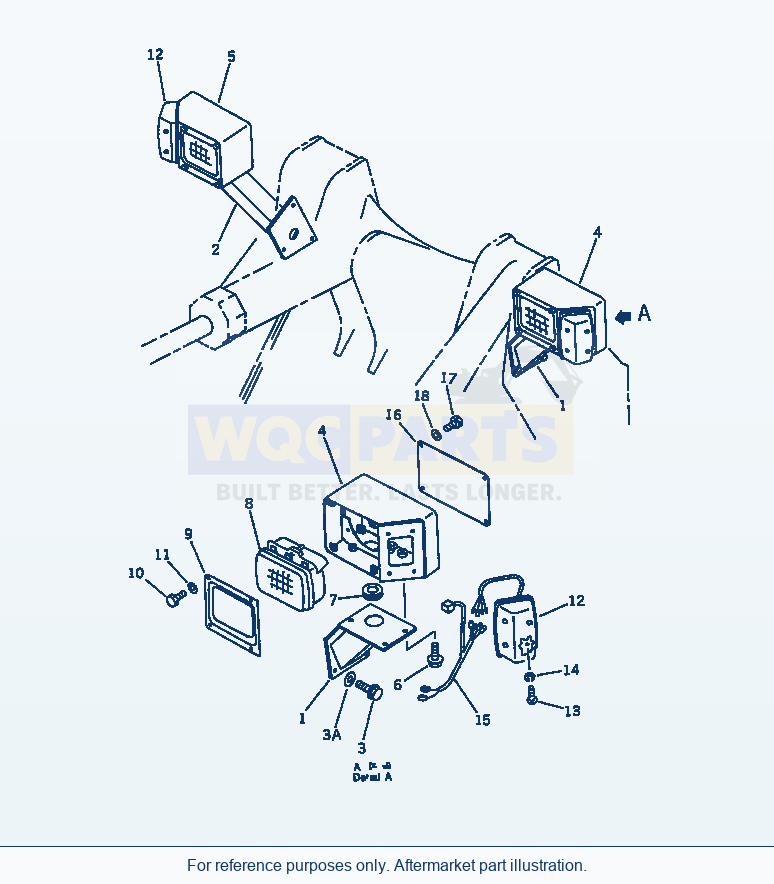 Komatsu WA470-1 Electrical System (Front Lamp)(#20001-) parts diagram