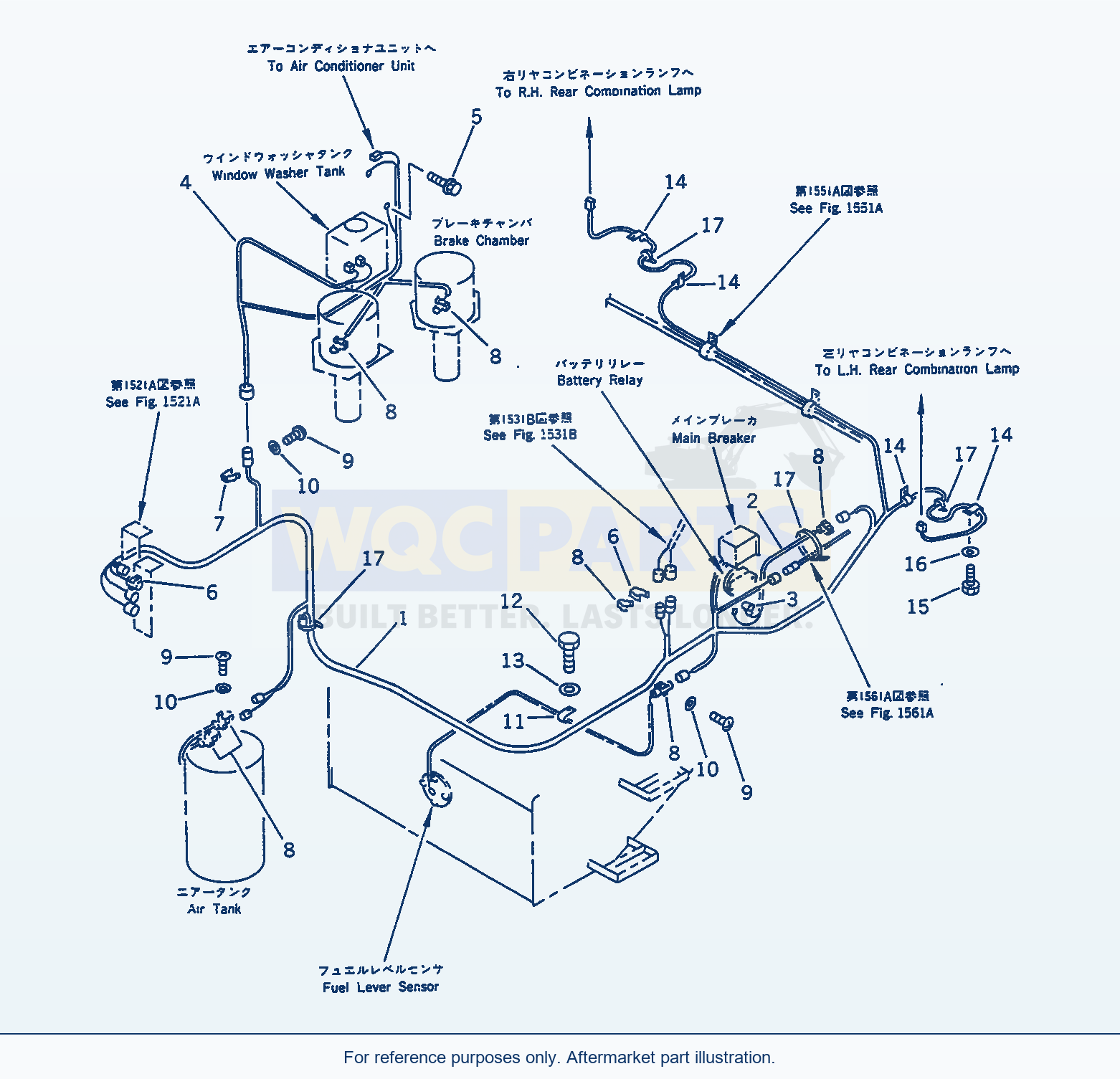 Komatsu WA470-1 Electrical System (Rear Frame Line)(#20001-) parts diagram