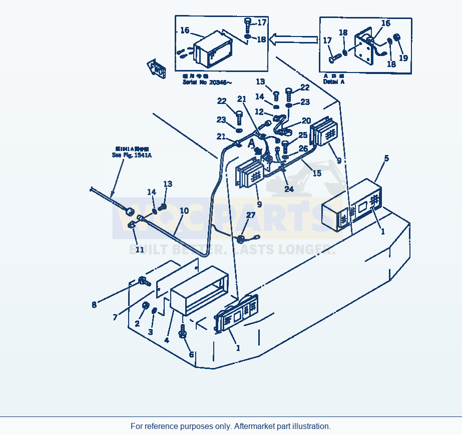 Komatsu WA470-1 Electrical System (Rear Lamp)(#20001-) parts diagram