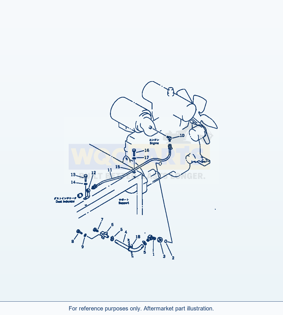 Komatsu WA470-1 Engine Rerated parts diagram