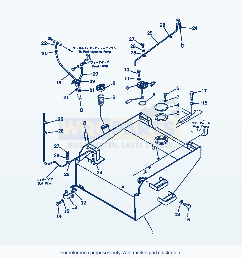 Komatsu WA470-1 Fuel Tank And Piping(#10001-19999) parts diagram