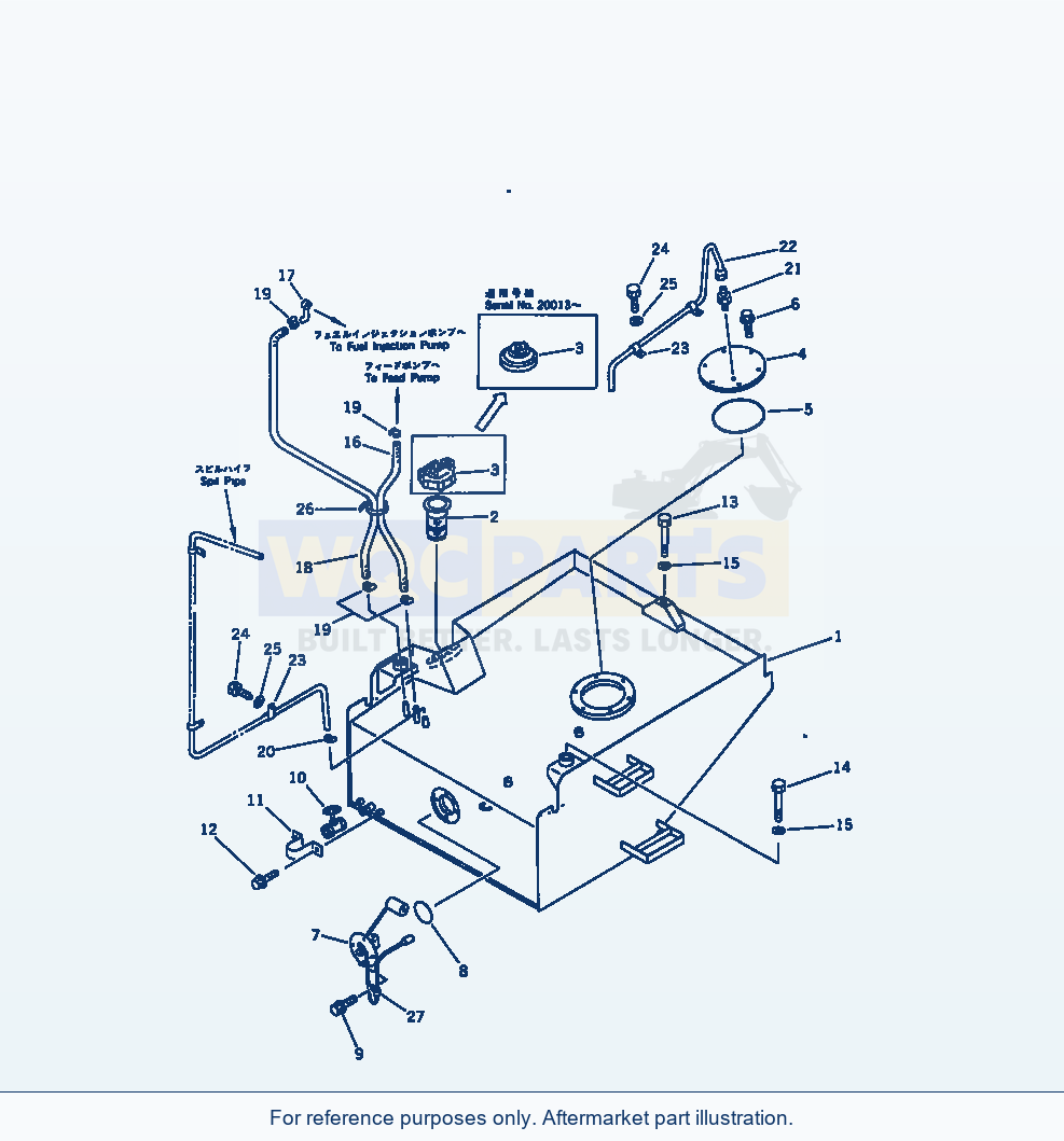 Komatsu WA470-1 Fuel Tank And Piping(#20001-) parts diagram