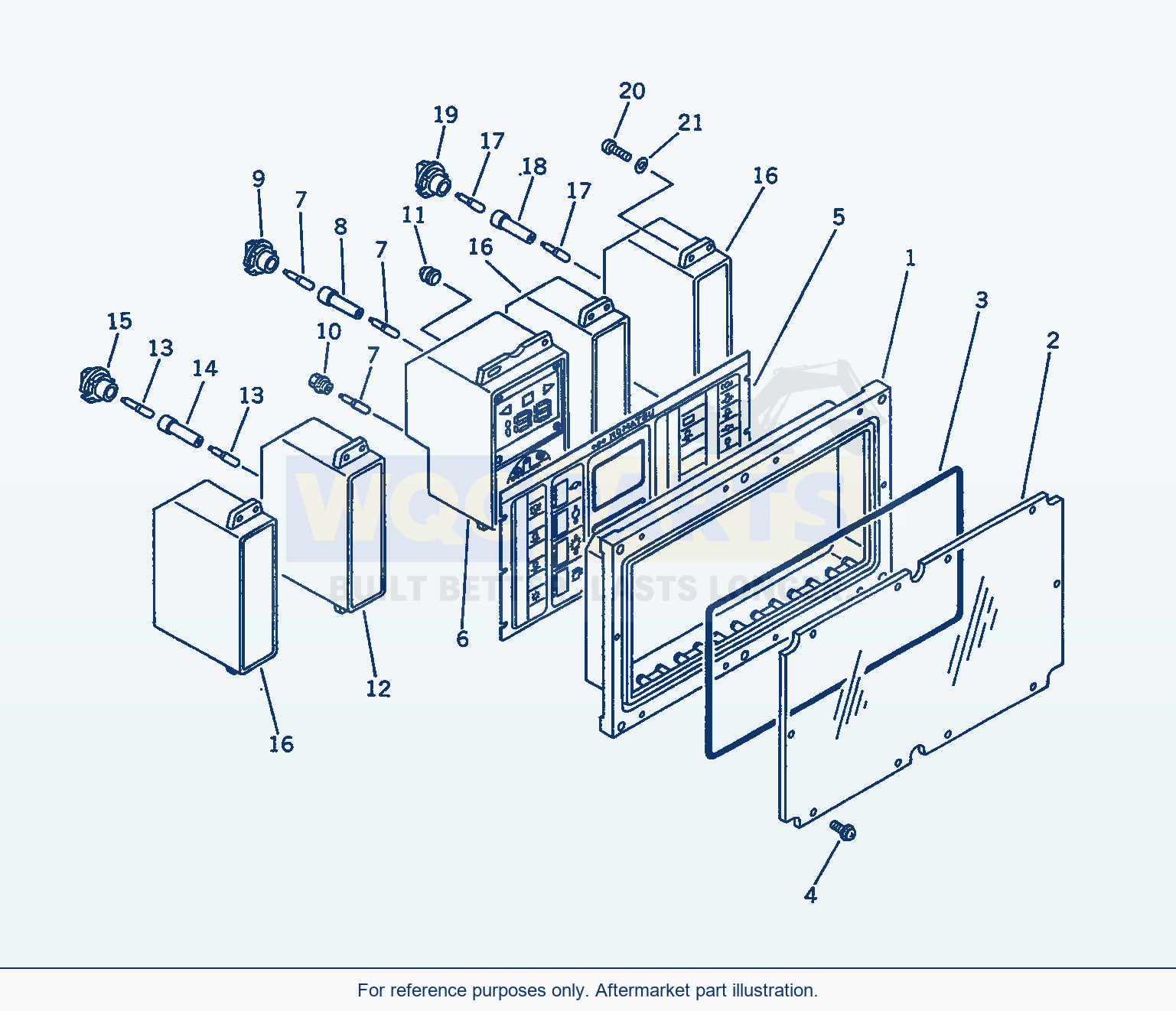 Komatsu WA470-1 Monitor Panel(#10001-19999) parts diagram