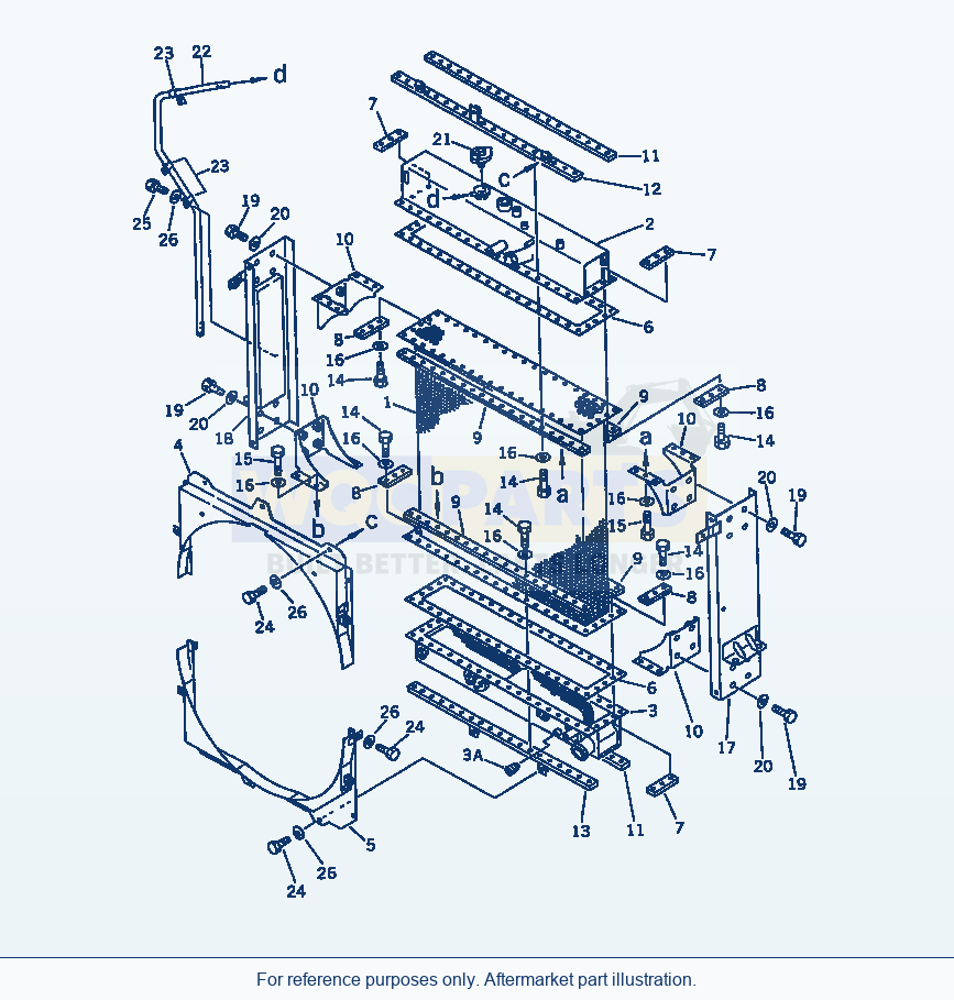 Komatsu WA470-1 Radiator(#10001-19999) parts diagram
