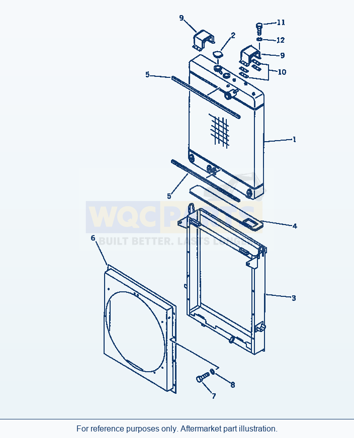 Komatsu WA470-1 Radiator(#20001-) parts diagram