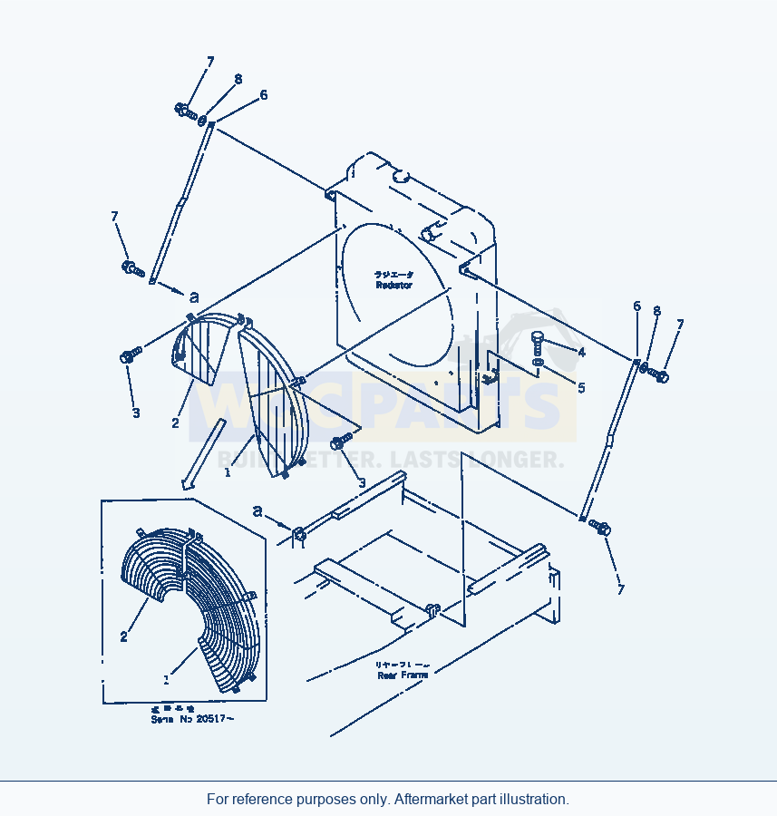 Komatsu WA470-1 Radiator Cover(#20001-) parts diagram