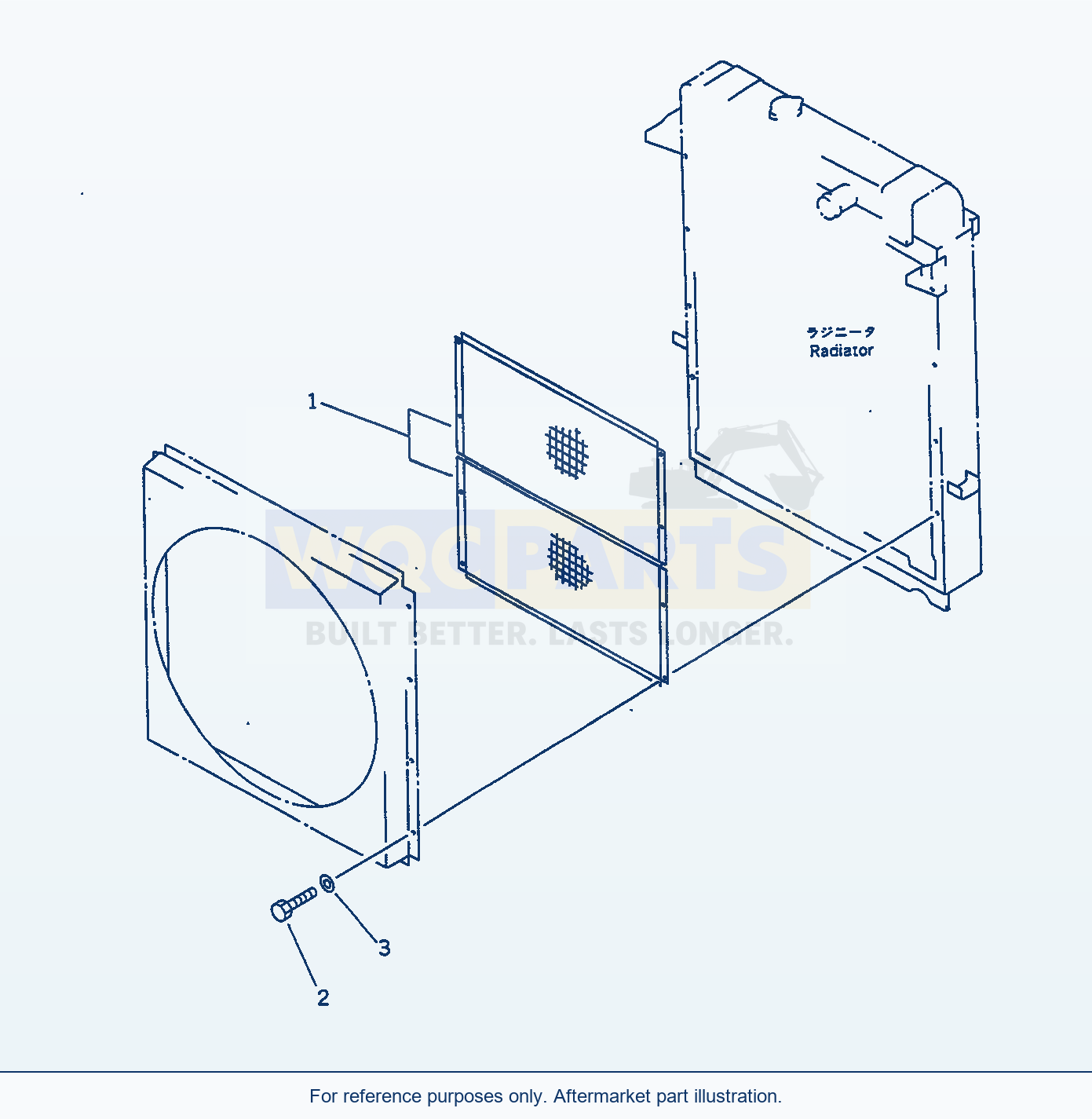 Komatsu WA470-1 Radiator Dust And Dirt Protection(#20001-) parts diagram