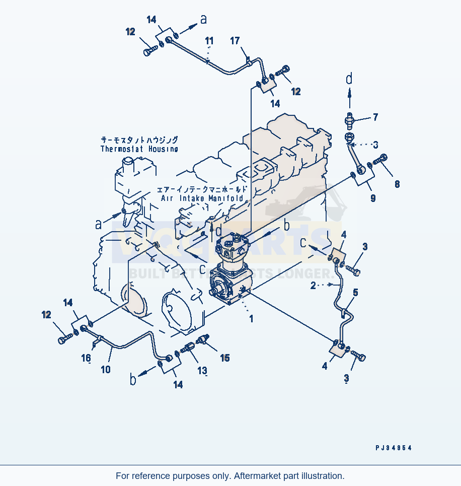 Komatsu WA470-1 Air Compressor And Piping(#26750-) parts diagram