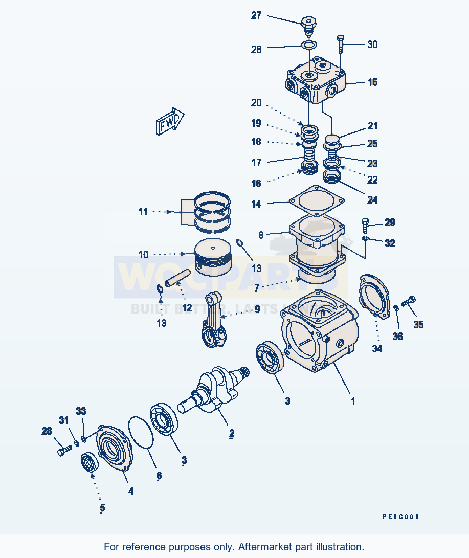 Komatsu WA470-1 Air Compressor (Inner Parts)(#26750-41984) parts diagram