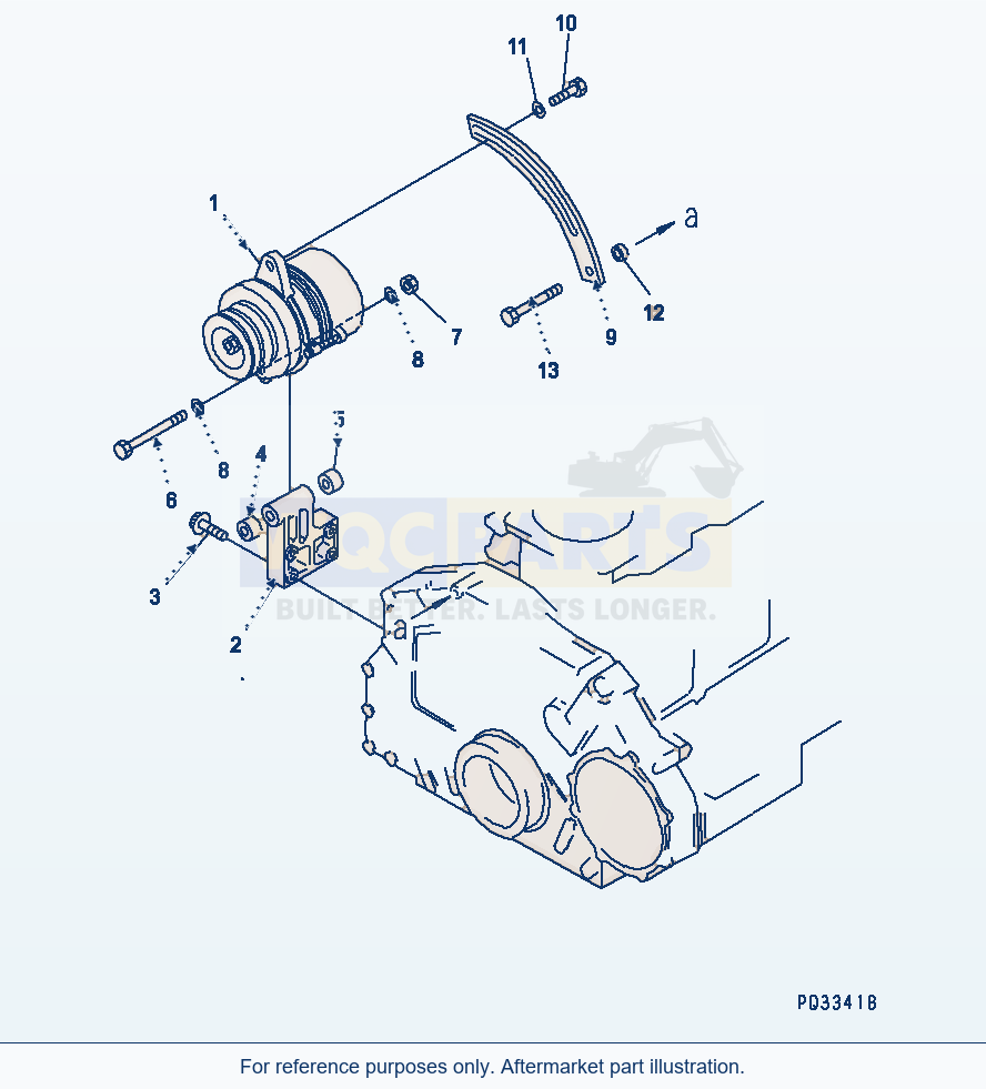Komatsu WA470-1 Alternator And Mounting(#26750-) parts diagram