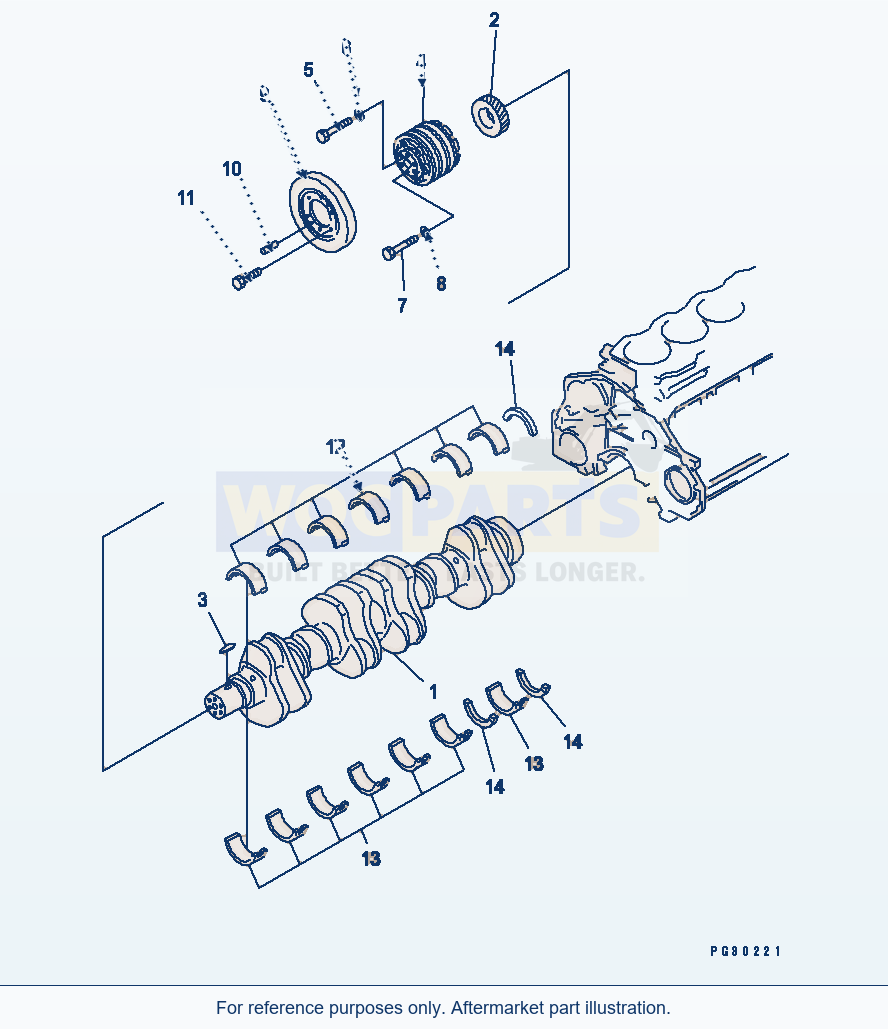 Komatsu WA470-1 Crankshaft(#26750-) parts diagram