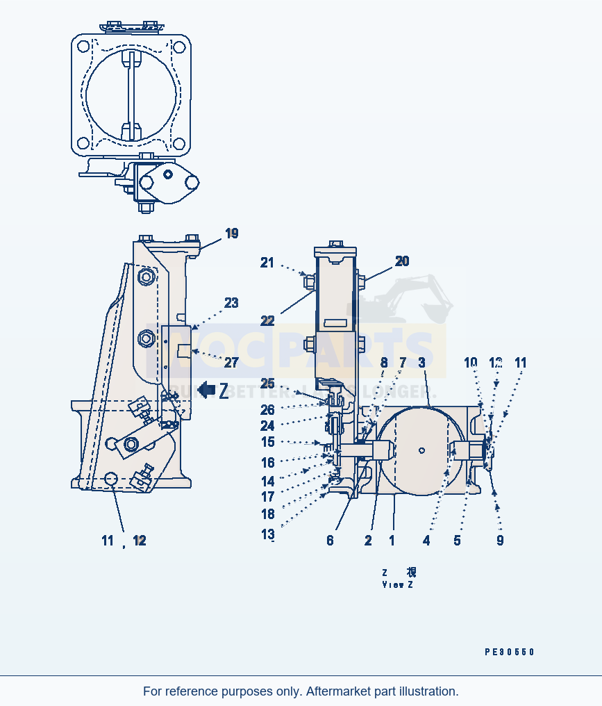 Komatsu WA470-1 Exhaust Brake (Inner Parts)(#84558-) parts diagram