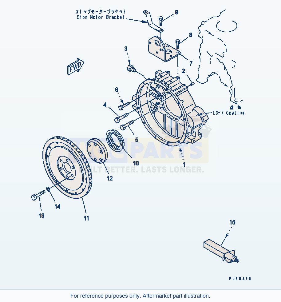 Komatsu WA470-1 Flywheel And Flywheel Housing(#11574-) parts diagram