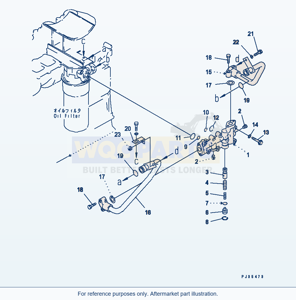 Komatsu WA470-1 Lubricating Oil Piping(#38383-) parts diagram