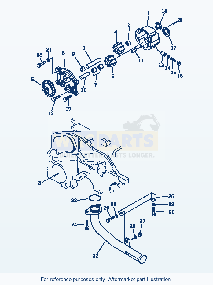 Komatsu WA470-1 Lubricating Oil Pump And Suction Pipe(#26750-) parts diagram