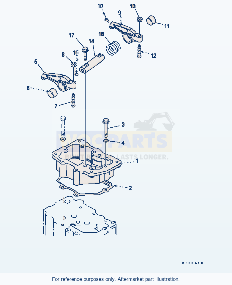 Komatsu WA470-1 Rocker Arm parts diagram