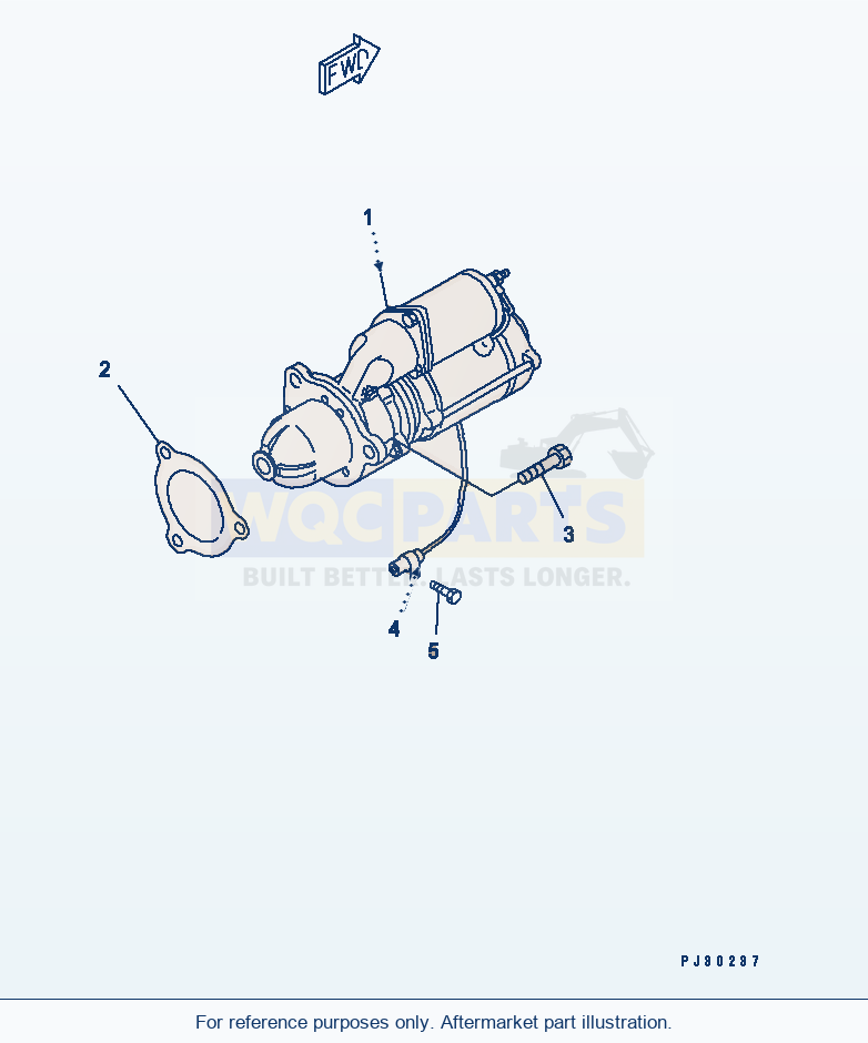 Komatsu WA470-1 Starting Motor Mounting(#26750-) parts diagram