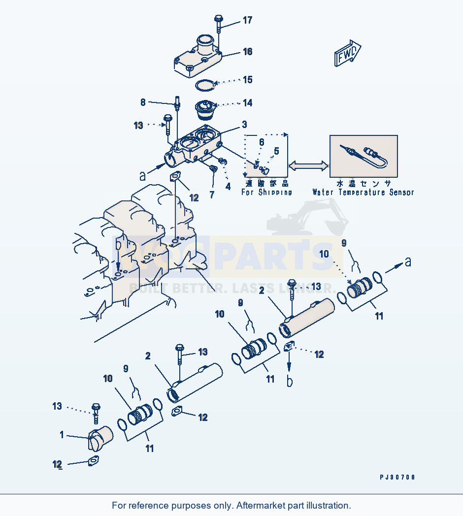 Komatsu WA470-1 Water Manifold(#26750-) parts diagram