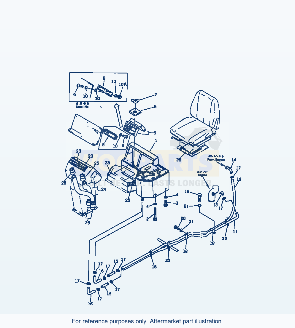 Komatsu WA470-1 Car Heater(#10001-19999) parts diagram