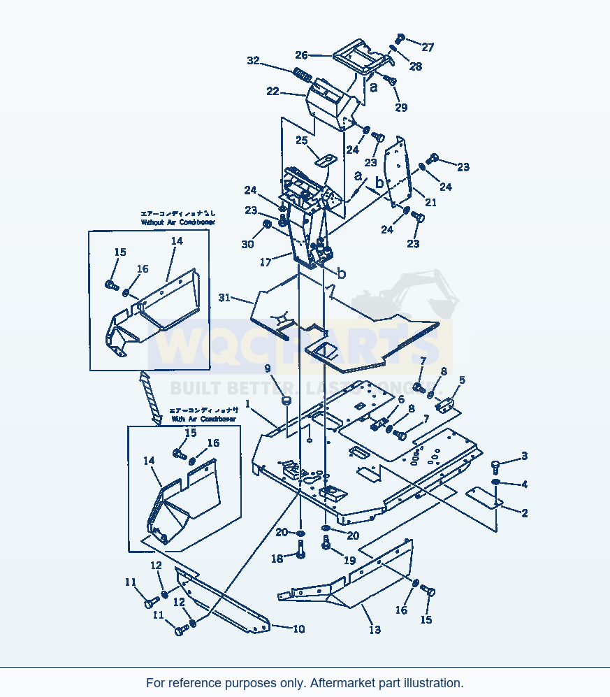 Komatsu WA470-1 Floor Frame(#10001-19999) parts diagram