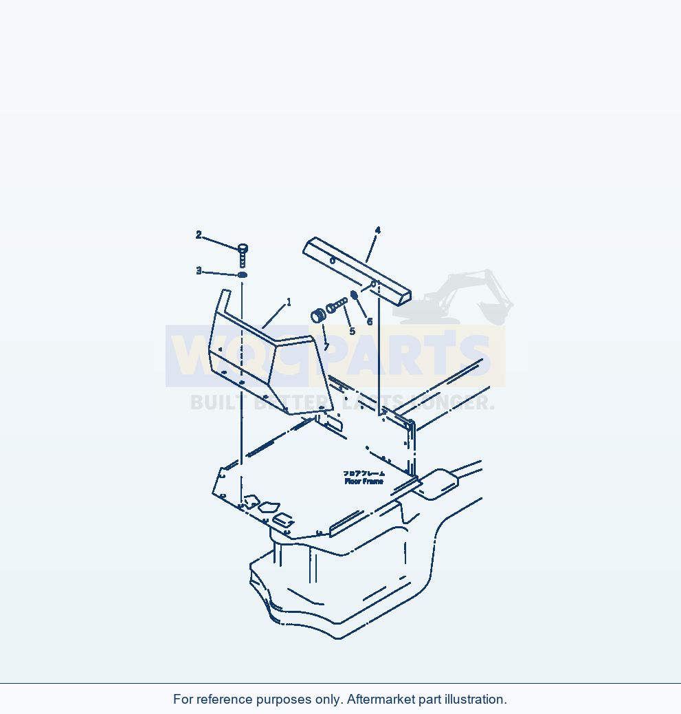 Komatsu WA470-1 Floor Guard (Without Cab)(#10001-19999) parts diagram