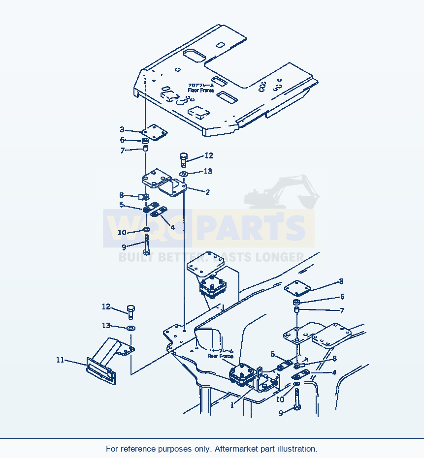 Komatsu WA470-1 Floor Support(#10001-19999) parts diagram