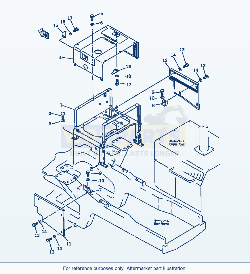 Komatsu WA470-1 Hydraulic Tank Guard(#10001-19999) parts diagram