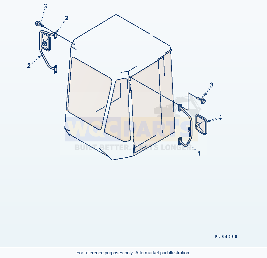 Komatsu WA470-1 Marror And Stay parts diagram