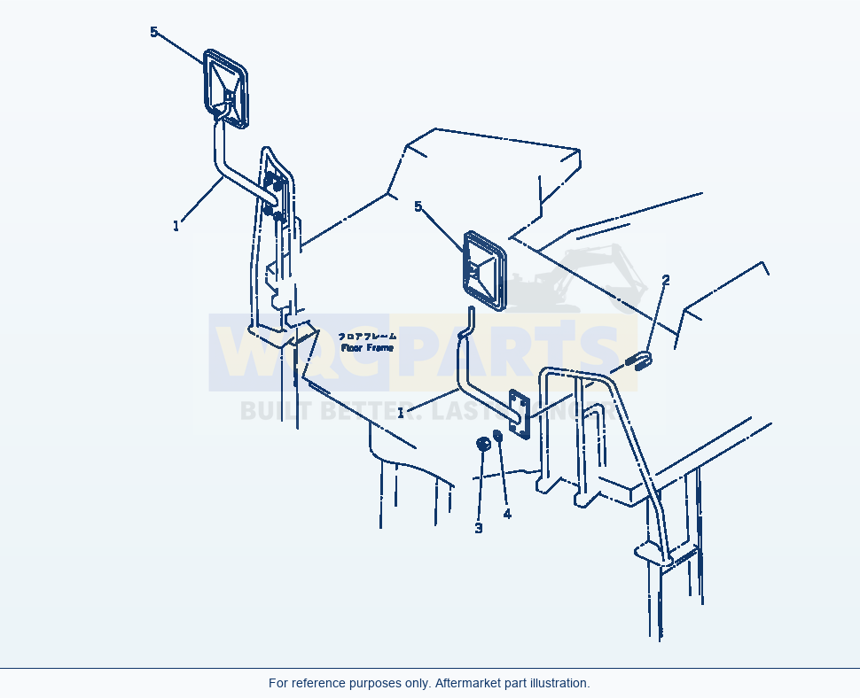 Komatsu WA470-1 Mirror (Without Cab) parts diagram