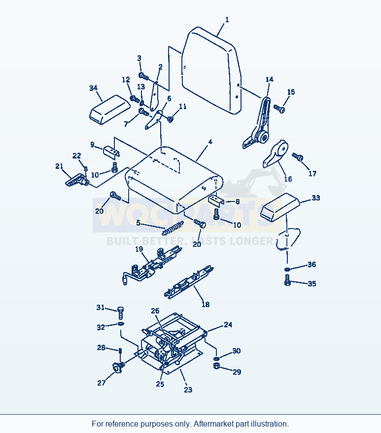 Komatsu WA470-1 Operator'S Seat (Variable Type) parts diagram